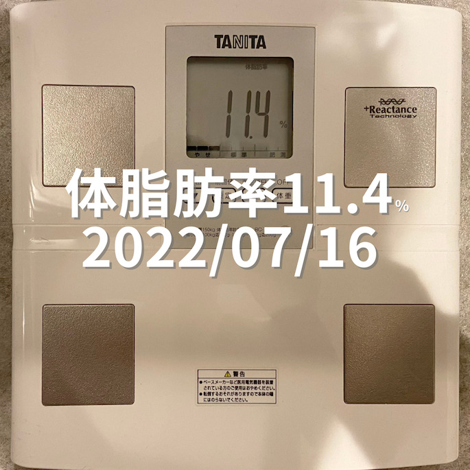 2022/07/16 体脂肪率